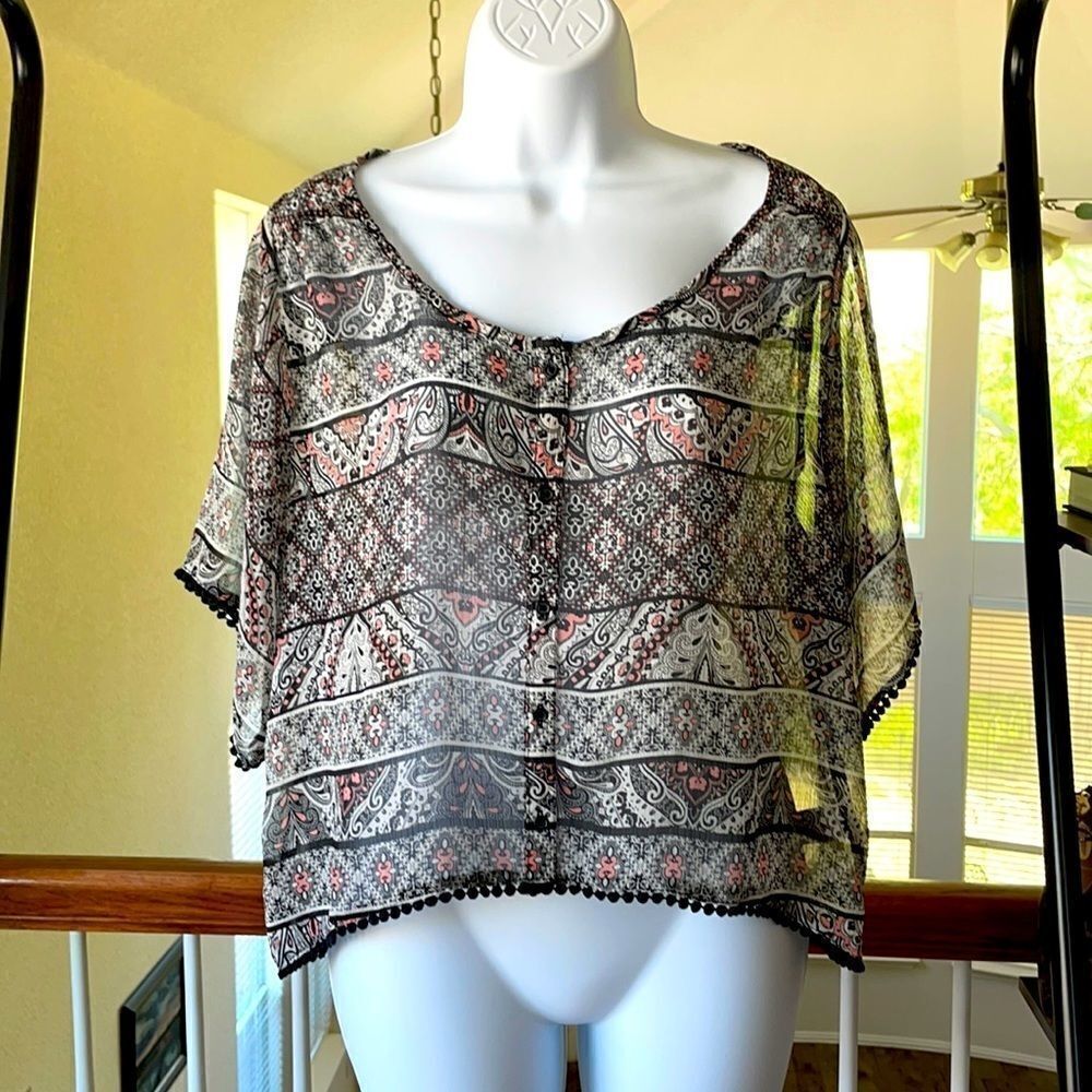 MUDD Boho Print Top Size M